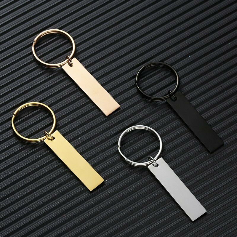 Điêu Khắc Miễn Phí!!!! Mới Móc Khóa Khắc Chữ Bằng Thép Không Gỉ