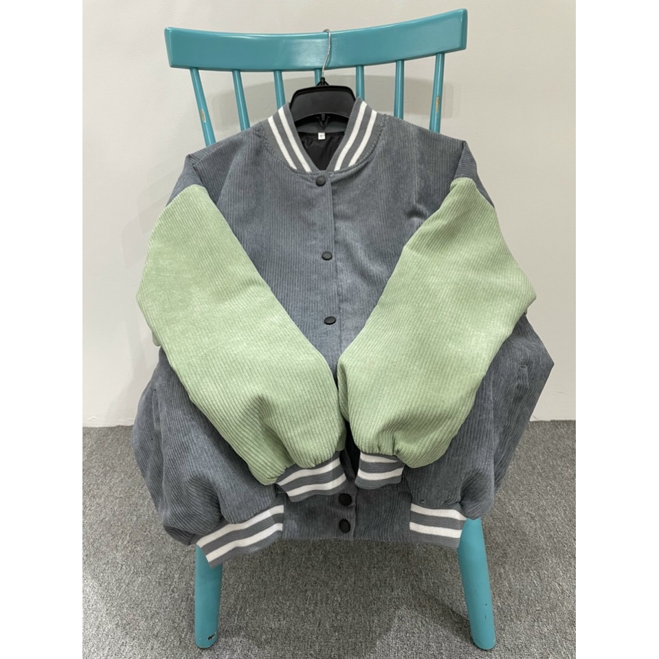 Áo Varsity Jacket áo bomber chất nhung tăm 2 lớp nam nữ khoác ngoài dày dặn cao cấp form rộng unisex - AQ STORE