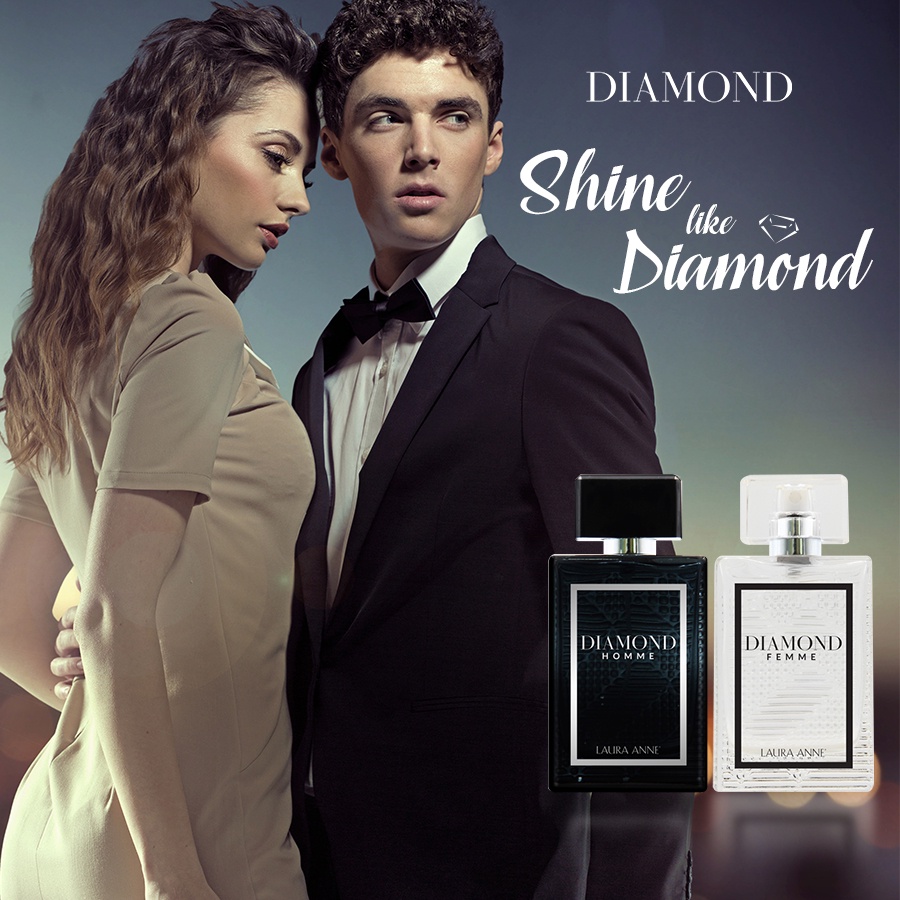 Nước hoa đôi nam nữ DIAMOND Homme Femme của Laura Anne - Dầu thơm nam nữ CHÍNH HÃNG, THƠM LÂU