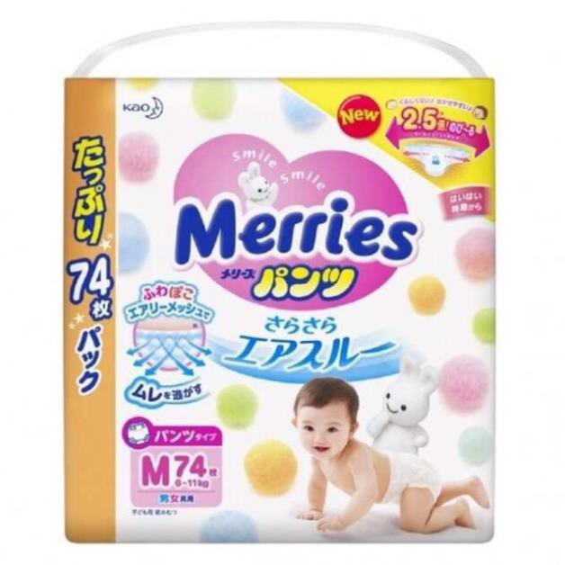 Tã/Bỉm Dán/Quần Merries Nội Địa size Jumbo M74/M76/L56/L64/XL50 ^