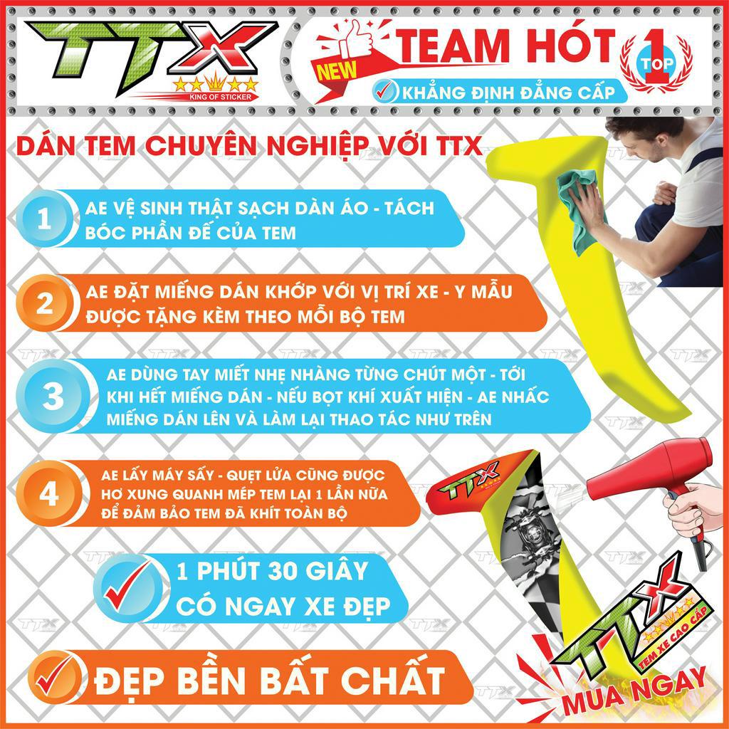 Tem Sirius RC Zin Mẫu Mới V2 Màu Đen Đỏ Dán Xe Máy Sirius 50cc - 110cc Siêu Đẹp - Mã Sirius TTX Shop )