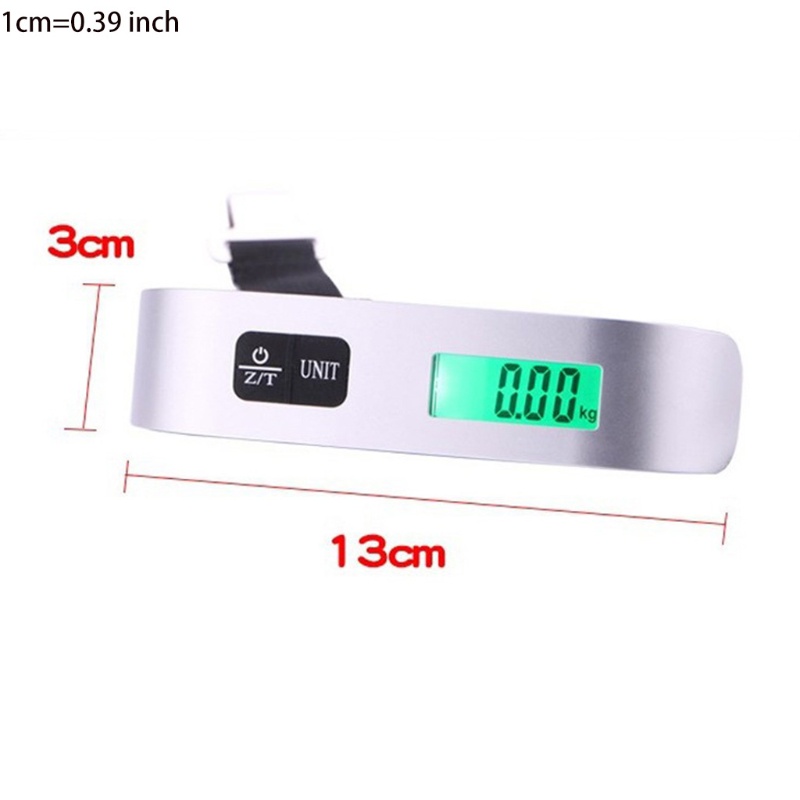 Cân đo hành lý / câu cá / đồ treo kỹ thuật số có móc treo gọn nhẹ 110LB/50KG