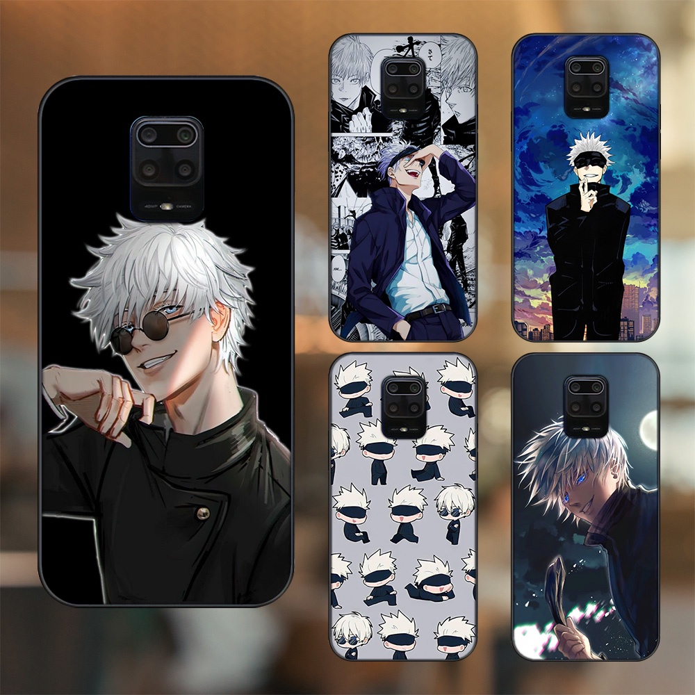 Ốp lưng Xiaomi Redmi Note 9s, Note 9 Pro viền đen in hình Satoru Jujutsu Kaisen