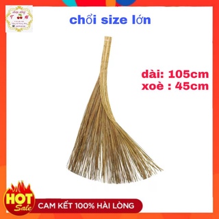 Chổi dừa quét sân, chổi lá, chổi xương, chổi rễ chất liệu cộng dừa thật loại lớn