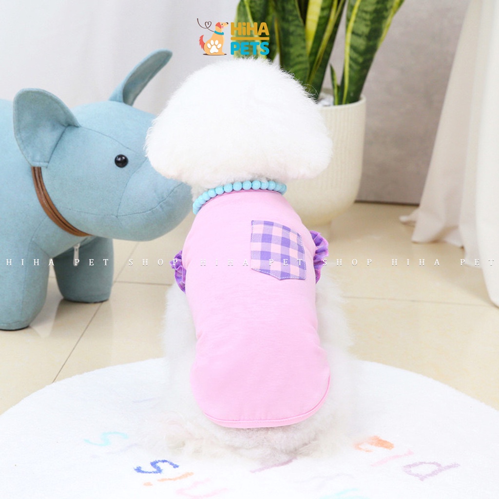 Áo Thun Cho Chó Mèo Vải Cotton Mát Mẻ Quần Áo Thú Cưng Dễ Thương Mùa Hè Hihapet.