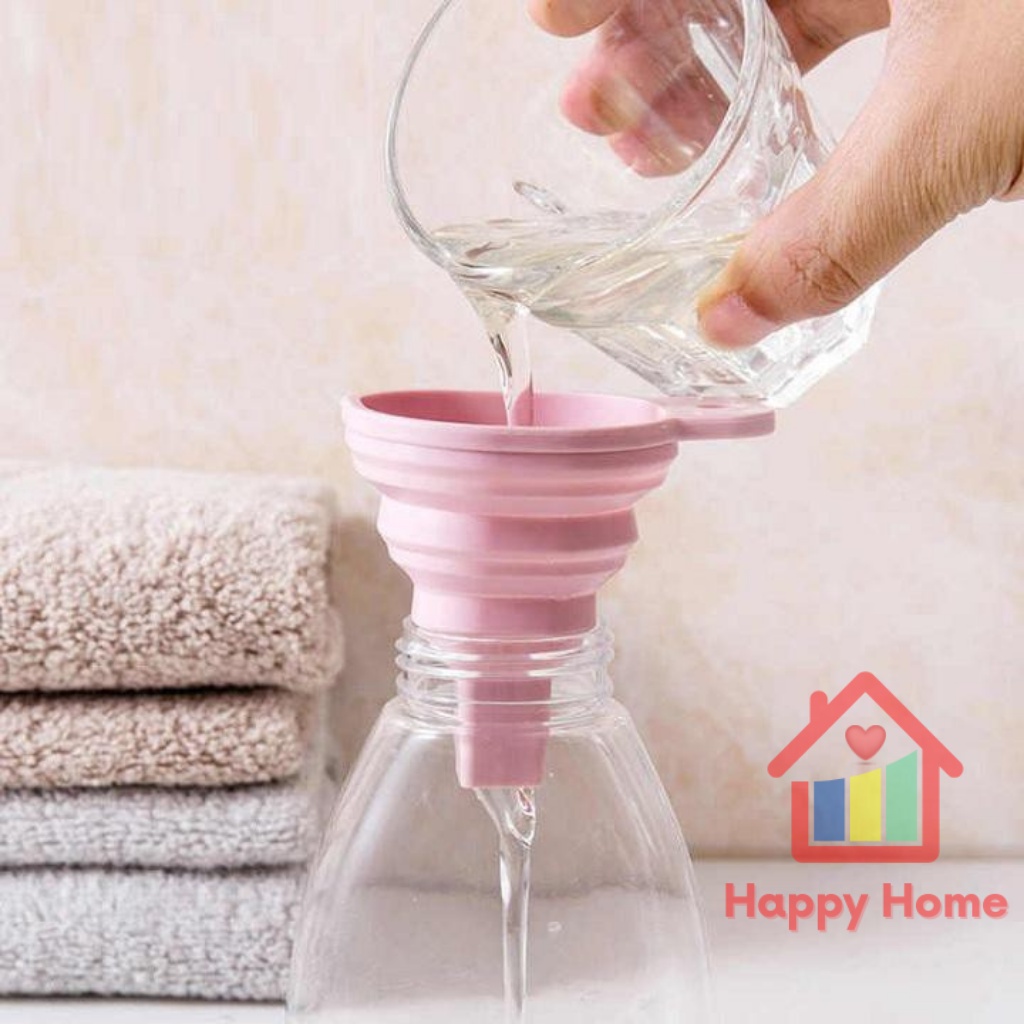 Phễu rót chất lỏng gấp gọn nhỏ xinh chất liệu silicon chịu nhiệt tốt Happy Home