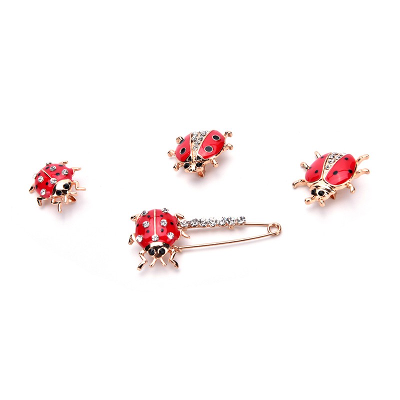 Ghim cài trang trí đính đá hình bọ cánh cứng độc đáo