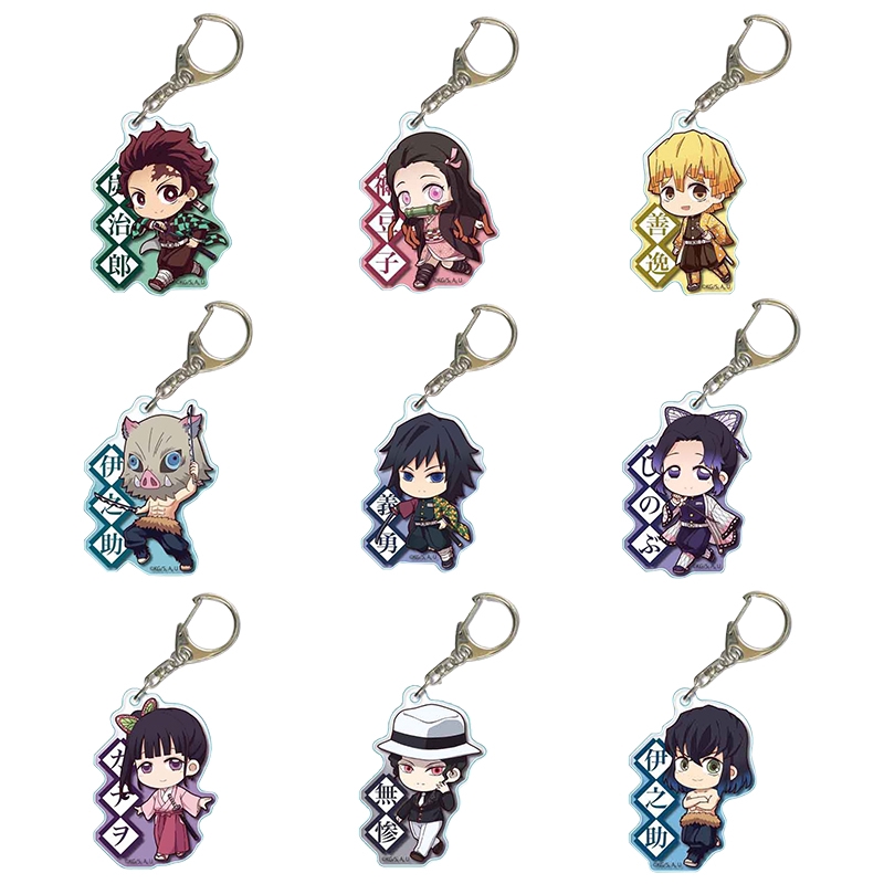 Móc khóa 2 mặt hình anime Kimetsu No Yaiba chất liệu Acrylic