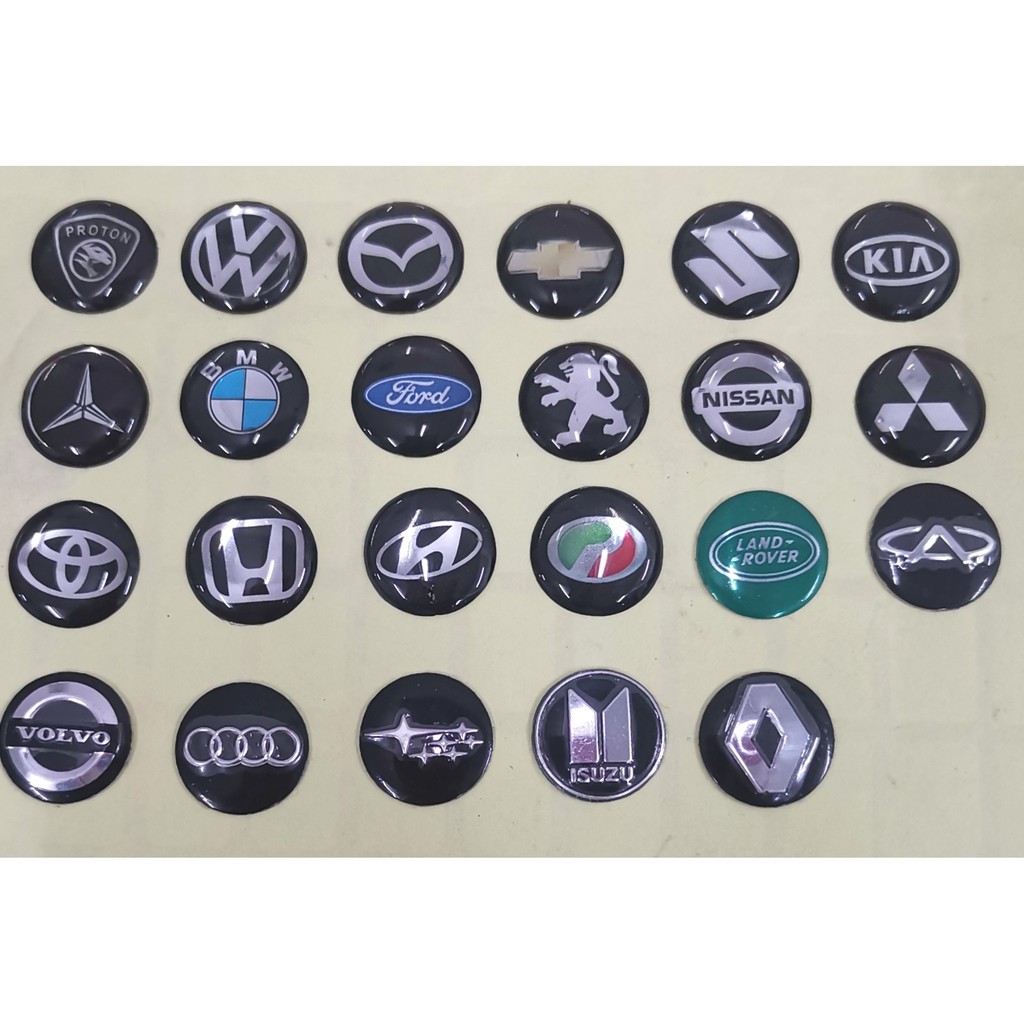 Bộ 50 Miếng Dán logo 14mm Đính Pha Lê Trang Trí Chìa Khóa Xe Hơi Toyota