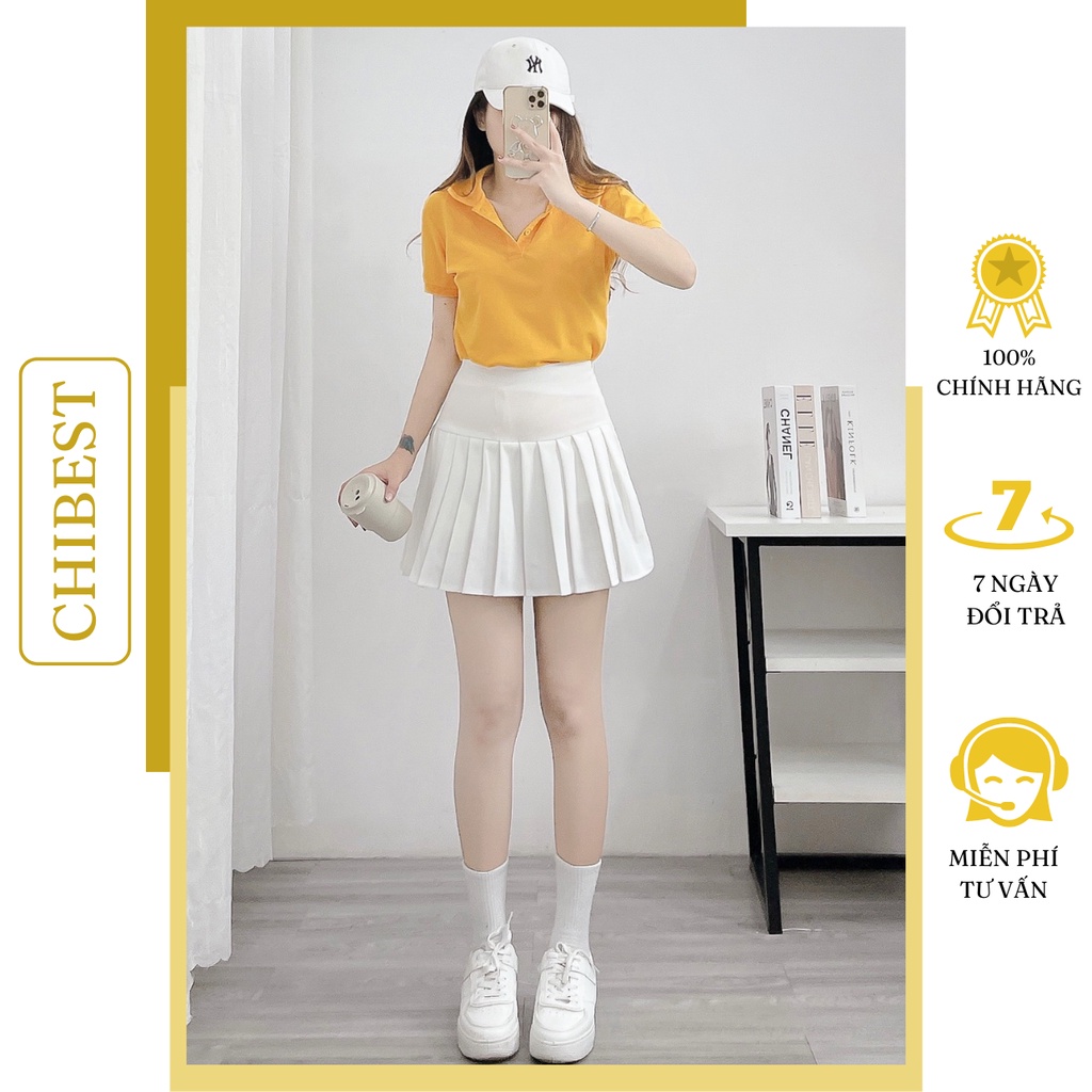 Áo thun trơn nữ Polo có cổ đẹp Chất cá sấu viền trơn cotton 4 chiều mịn mát LAB72 CHIBEST