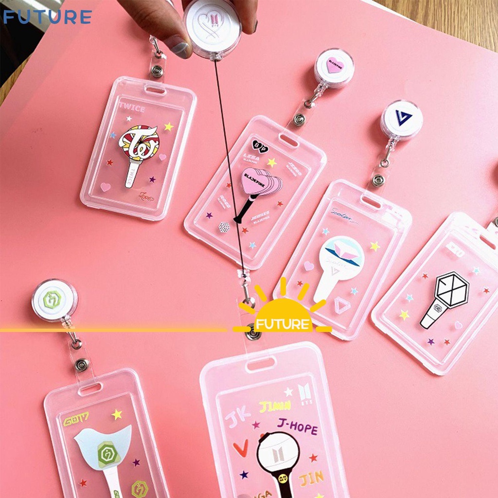 Vỏ Đựng Thẻ Gắn Hành Lý Đa Năng Có Thể Thu Gọn In Họa Tiết BTS BLACKPINK TWICE EXO GOT7 ID Cho Nam Nữ Giá Đỡ