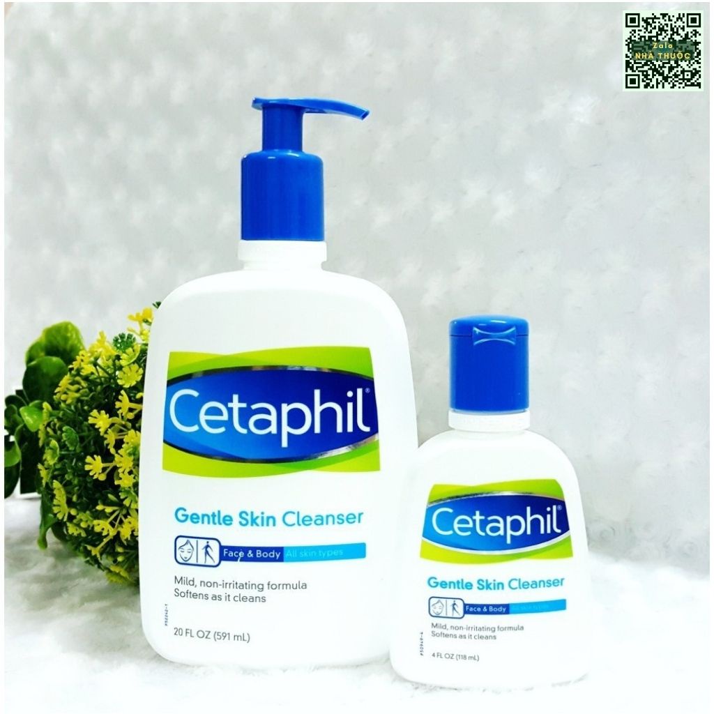 Sữa rửa mặt và tắm gội cetaphil gentle skin cleanser, làm sạch và dưỡng ẩm da chai 125ml, 500ml, 591ml