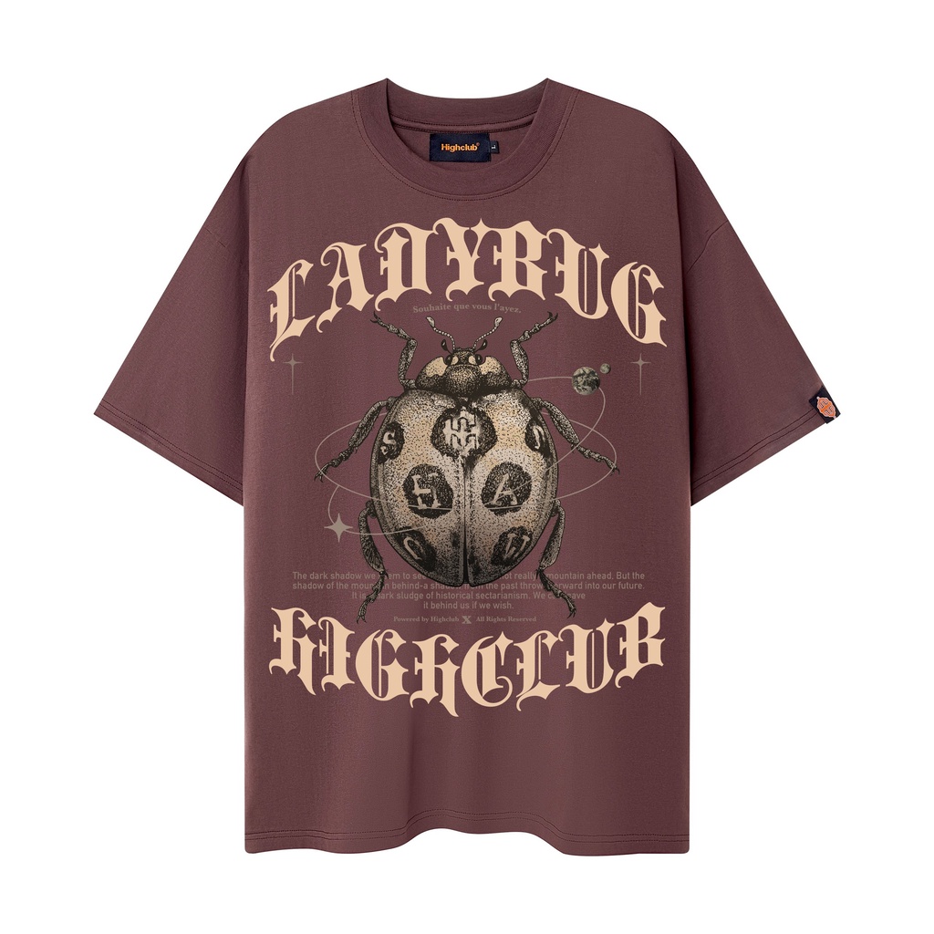 Áo Thun LADYBUG Tay Lỡ Unisex Nam/Nữ màu Nâu/Xanh Lá Cổ Tròn - HIGHCLUB Brand Chính Hãng