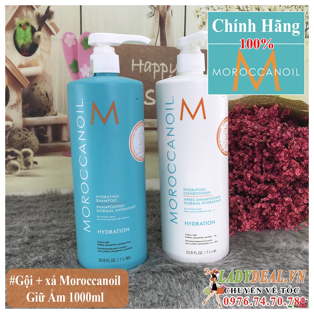 [ MOROCCANOIL CHÍNH HÃNG ] Dầu gội và dầu xả Giữ Ẩm Moroccanoil Hydrating Shampoo &amp; Conditioner 1000ml