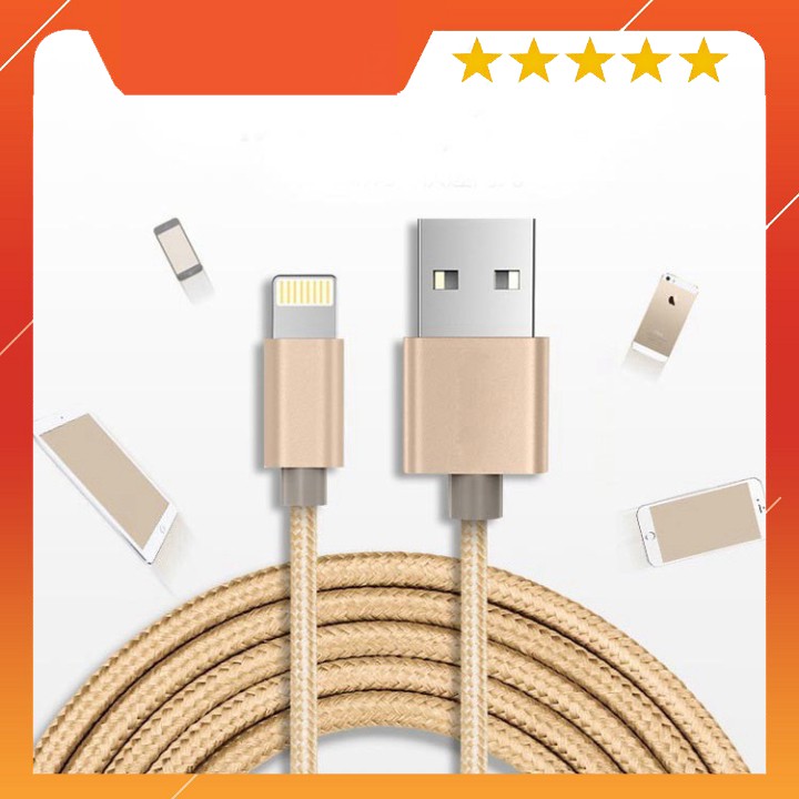 Cáp sạc iPhone Lighning bọc dù cao cấp
