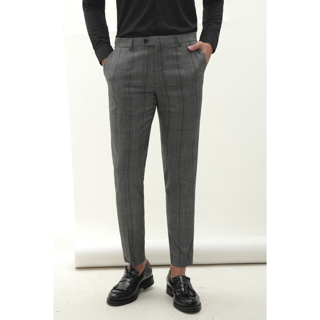 A/G Quần Tây Nam Cao Cấp Caro Đen Phom Slimfit Phong Cách Công Sở Lịch Lãm