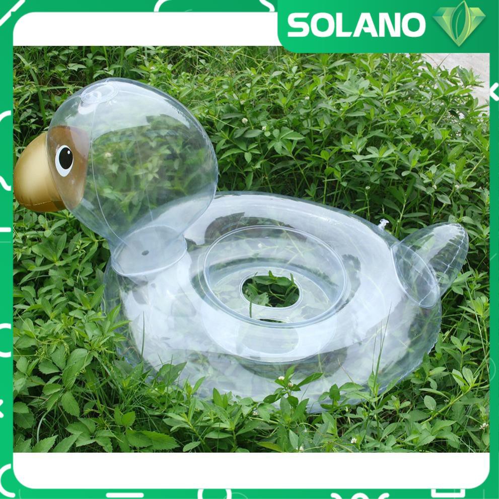 Phao Bơi Cho Bé SOLANO Phao Bơi Trẻ Em Xỏ Chân Chống Lật An Toàn Bơi Lội Hình Vịt Trong Suốt SS-001267
