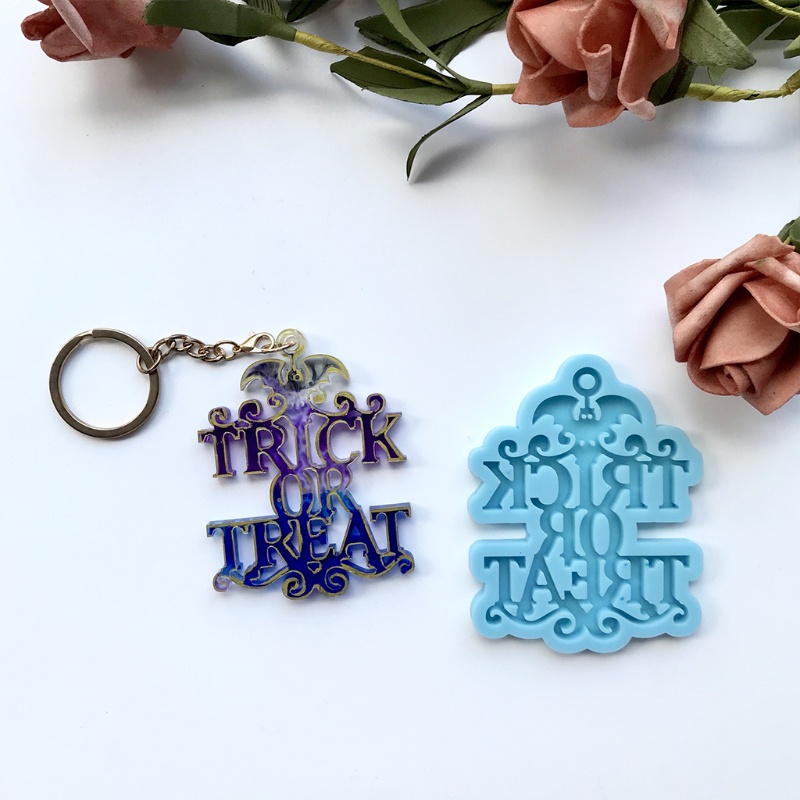 Khuôn Silicone Làm Móc Khóa Hình Phù Thủy Halloween DIY