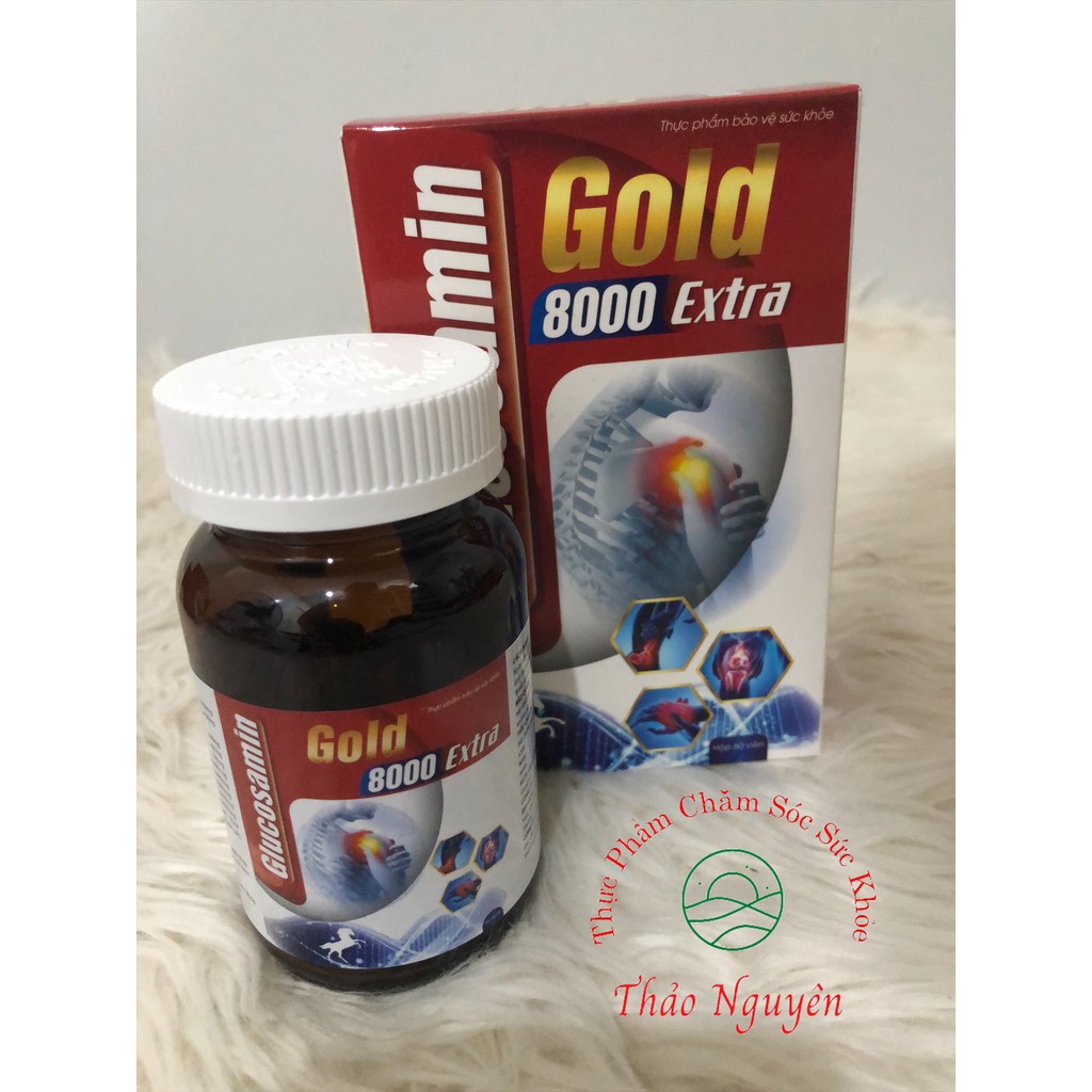 [Nhà Thuốc Thảo Nguyên] Viên uống GLUCOSAMIN GOLD 8000 EXTRA bổ sung glucosamine, hỗ trợ xương khớp