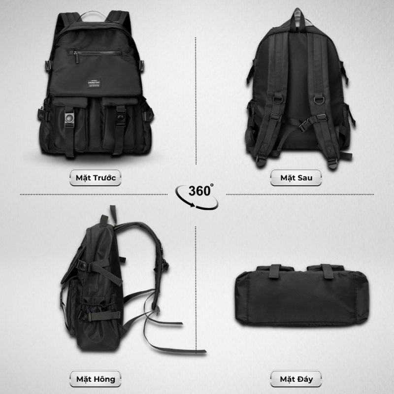 Balo thời trang ulzzang nam nữ,Vải cao cấp chống nước,Đựng Laptop 15.6inh - kiểu dáng trẻ trung, cá tính - ZINLY