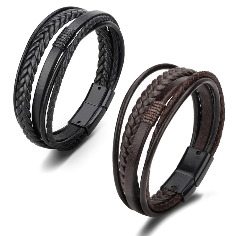 Vòng Tay Da Bện Phong Cách Dân Tộc Cho Nam Nữ