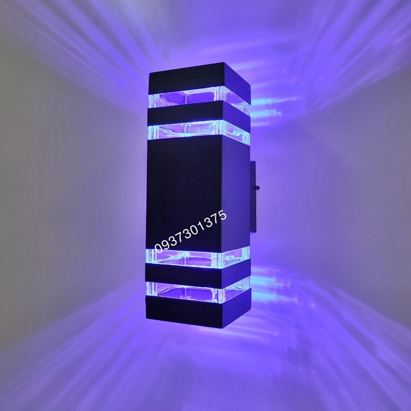 Đèn Tường Trụ Vuông 2 Đầu Ánh Sáng Led 3 Màu Trang Trí Gắn Cột Cổng,Hiên,Chống Nước IP66 Dendecor247