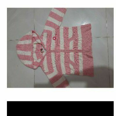 Áo khoác len sọc hồng size 3 T bé gái 2-3 tuổi used
