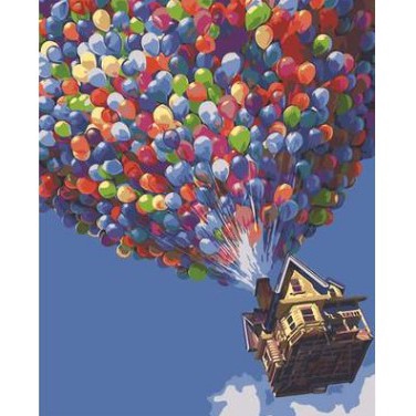 Bộ Tranh Sơn Dầu 40x50cm Tự Làm Họa Tiết Khinh Khí Cầu Độc Đáo Dùng Để Trang Trí Nhà Tiện Dụng+Phụ Kiện