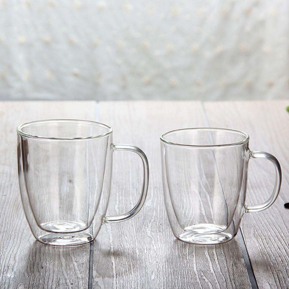 Cốc Thủy Tinh Hai Lớp Cách Nhiệt Bền Bỉ Độc Đáo Có Tay Cầm Cho Nhà Bếp