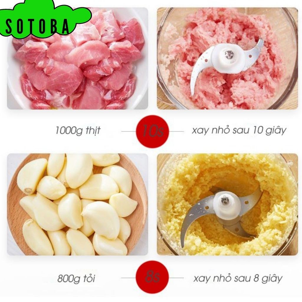 Máy xay thịt Sotoba - cối xay thịt đa năng cực khỏe chính hãng 4 lưỡi dao BH 12T - máy say thịt sinh tố [Loại 1]
