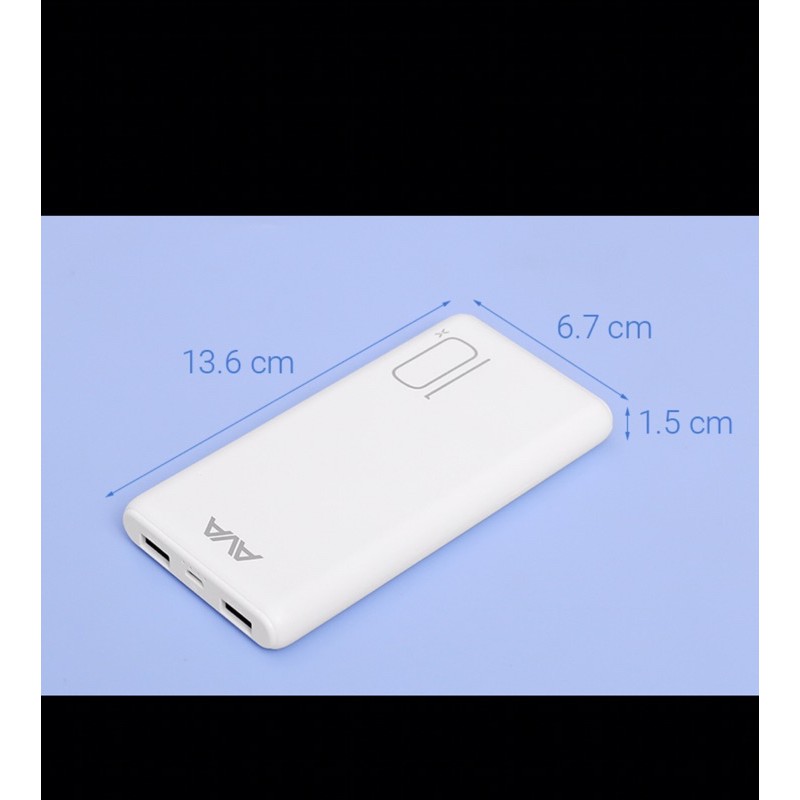 [[[Pin sạc dự phòng Polymer 10.000mAh AVA PJ JP196 Đen