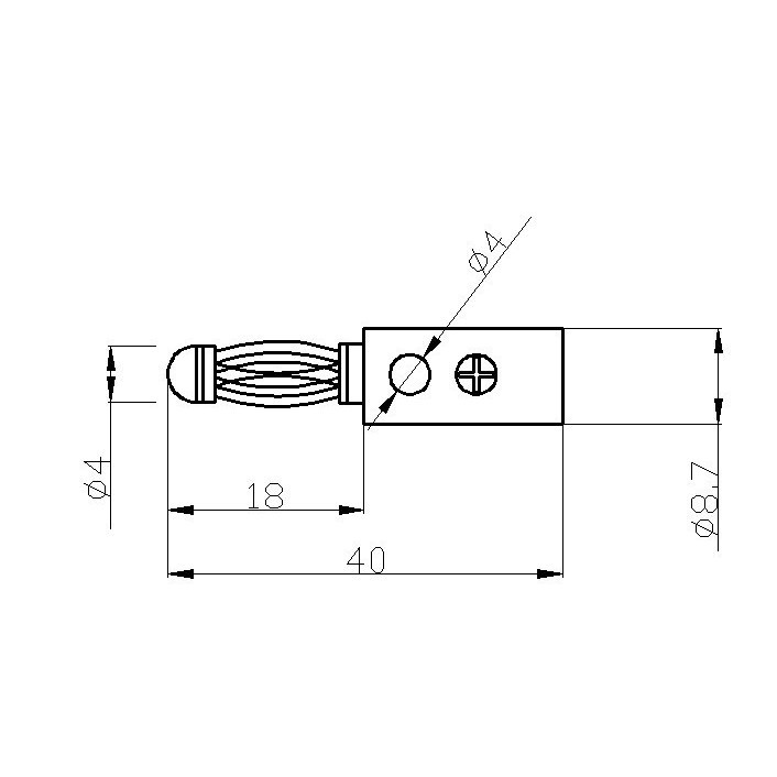 Đầu Jack bắp chuối banana 910MR 4mm đực