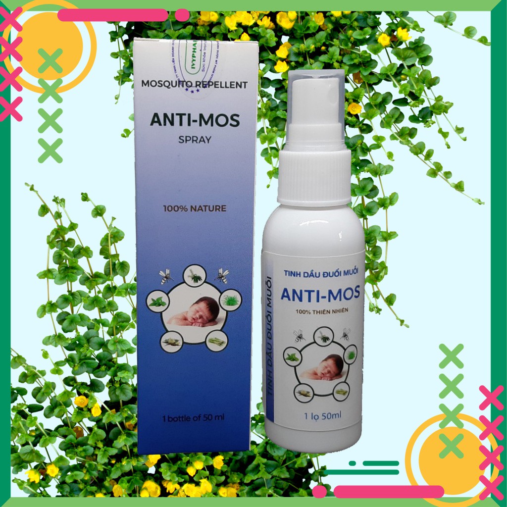 Tinh dầu đuổi muỗi Antimos -Không độc, không hóa chất, 100% tinh dầu thiên nhiên, tuyệt đối an toàn