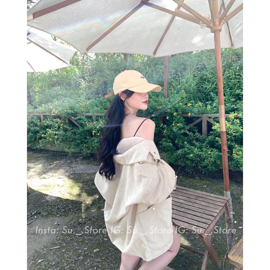 Áo khoác nhung gân oversize túi vuông A2364 SUSTORE