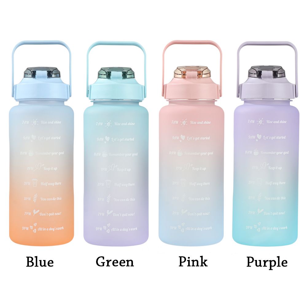 LAKAMIER Large-Capacity Drinking Cup Portable Water Jug Water Bottle 2000ml With Straw Outdoor Travel Kettle Sport Bottle/Multicolor