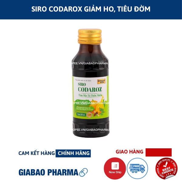 Siro giảm ho CODAROZ giúp bổ phế, giảm ho, tiêu đờm - Chai 100 ml