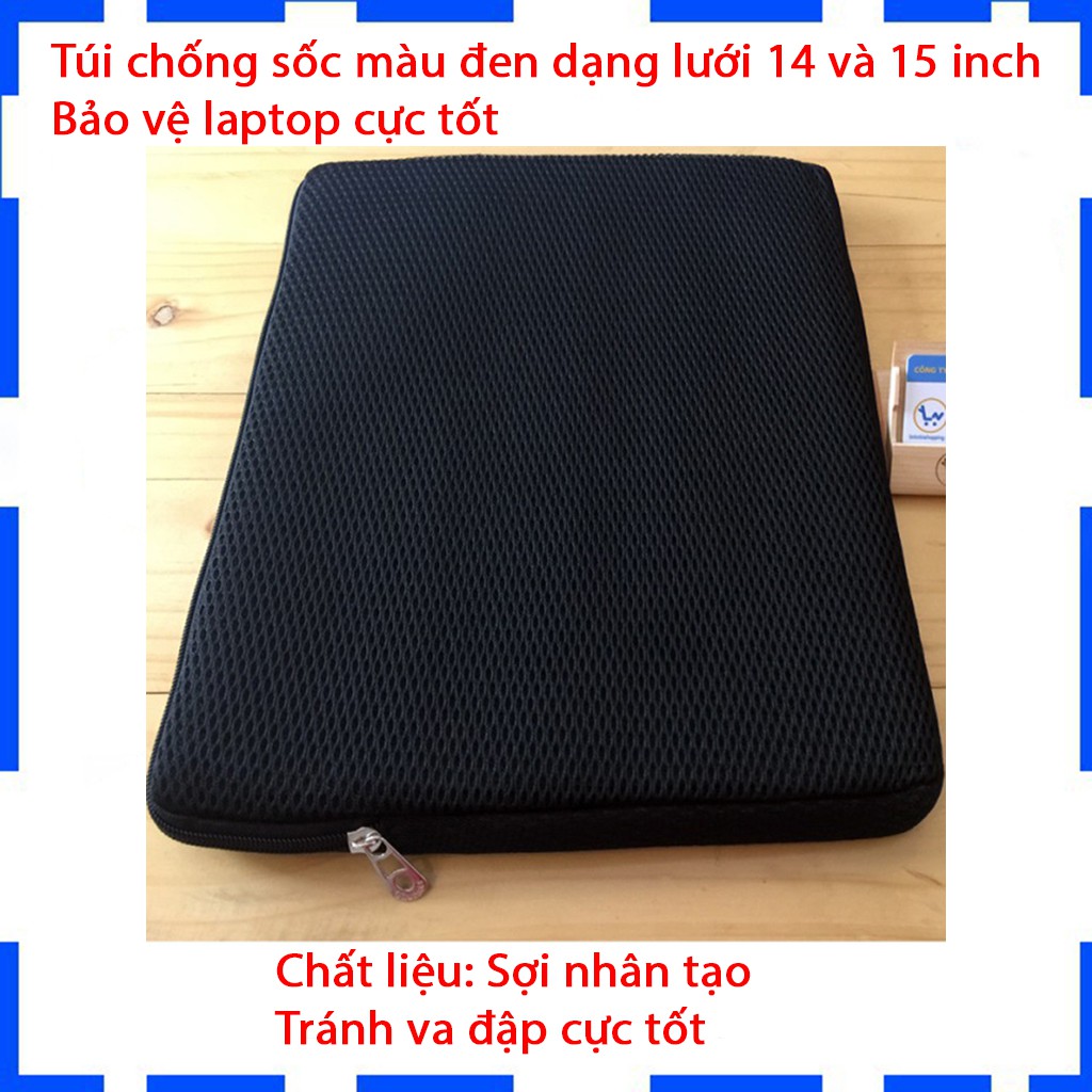Túi chống sốc Laptop 14 inch - 15,6 inch - Màu đen - Cực tiện lợi