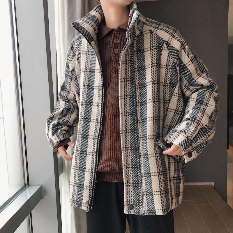 Áo dạ nam cổ bẻ họa tiết kẻ caro thời trang unisex hàng cao cấp đẹp