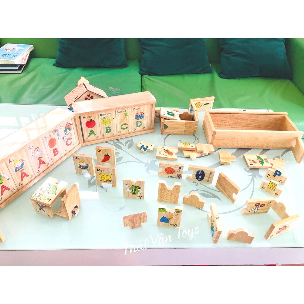 Trò chơi tìm và ghép hình học chữ cái tiếng việt | Bộ tìm chữ cái Winwintoys | Đồ chơi gỗ Việt Nam