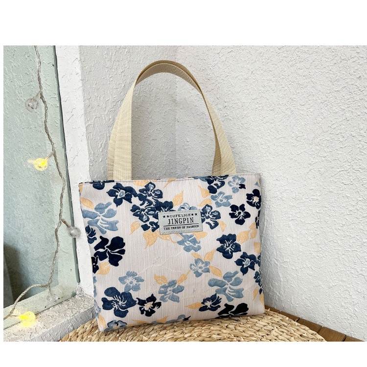 Túi Xách Tote In Họa Tiết Hoa Đơn Giản Cá Tính Đa Năng Mới Dành Cho Nữ
