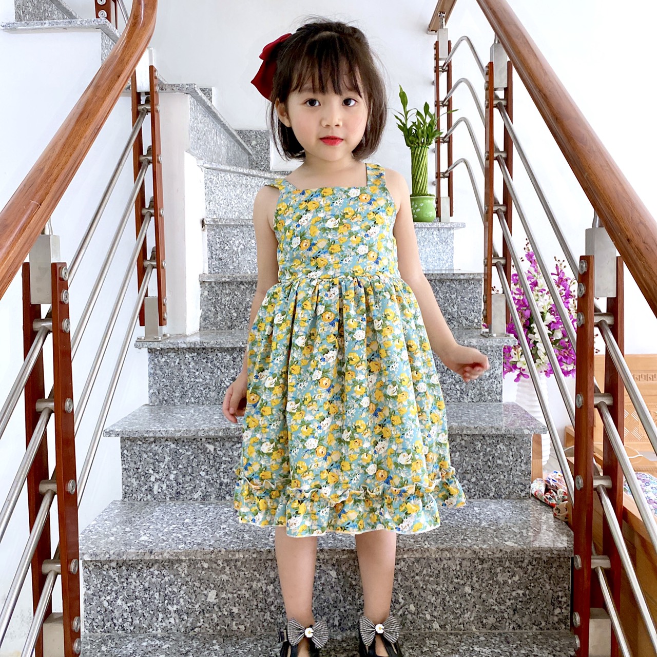 VÁY HÈ BÉ GÁI HOA NHÍ 2 DÂY MÃ D2 [ ẢNH THẬT  SHOP TỰ CHỤP] [ YUMI'S KID ]