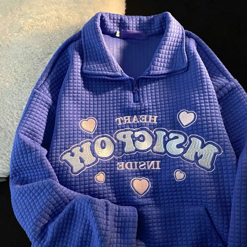 Áo sweater khóa kéo Msicrow thêu chữ 🌌