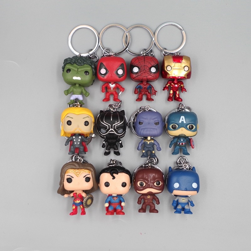 Set 4 Móc Khóa Mô Hình Các Nhân Vật Siêu Anh Hùng Marvel Dễ Thương