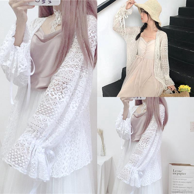 Áo khoác ren dáng dài thanh lịch dành cho nữ | BigBuy360 - bigbuy360.vn