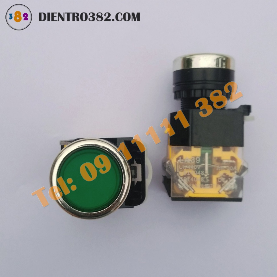 Nút nhấn nhả, nhấn giữ màu Xanh, Đỏ, Vàng  không đèn và có đèn Phi 22 CML LA39-11, CML LA38-11T, CML LA39-11D