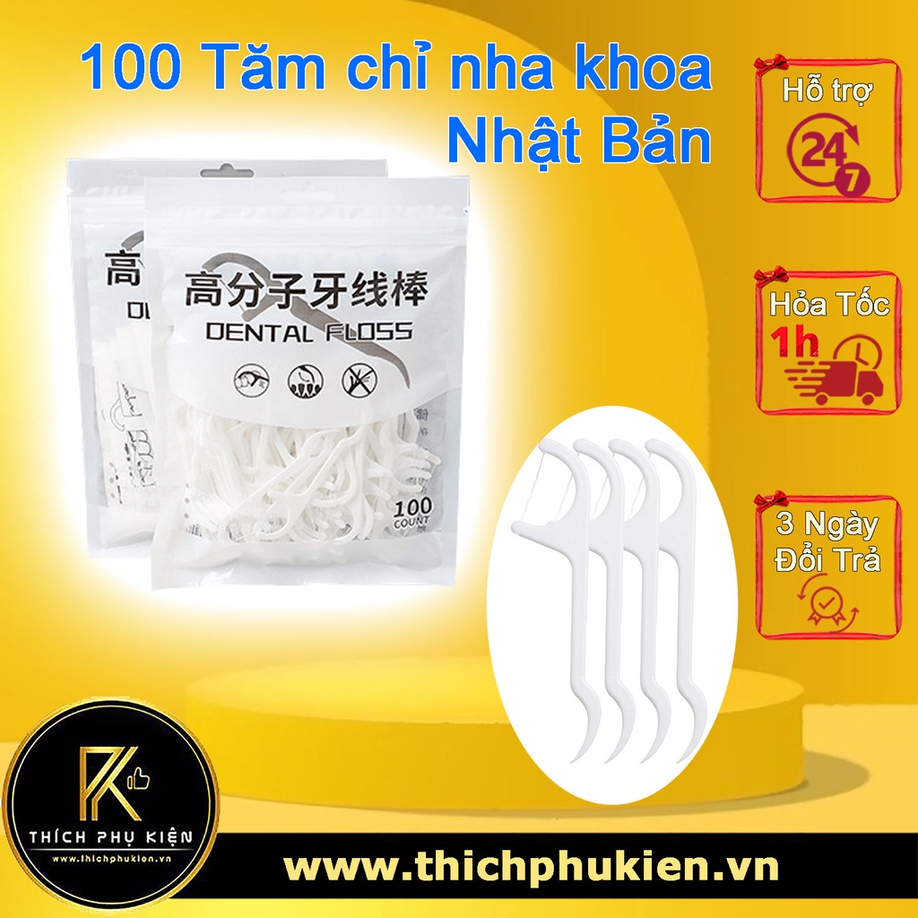 COMBO 100 Tăm Chỉ Nha Khoa Nhật Bản CAO CẤP Vệ Sinh Răng Miệng