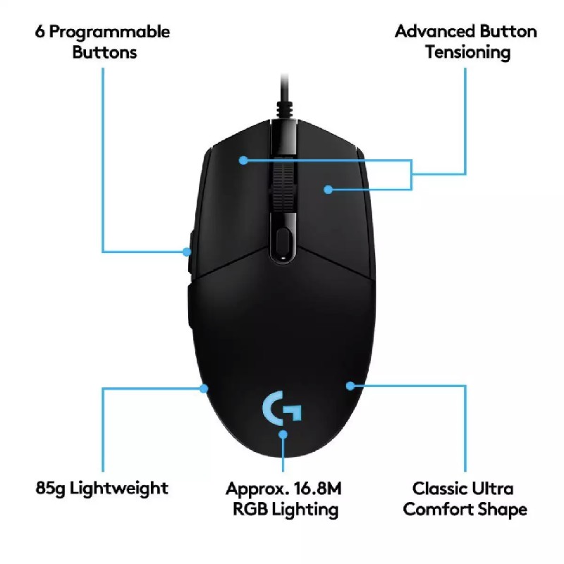 Chuột chơi game có dây Logitech G102 8000DPI