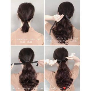 Tóc giả nữ cột ❤️❤️ FREESHIP ❤️❤️ cột ngắn xoăn đuôi kute 25cm mã 036