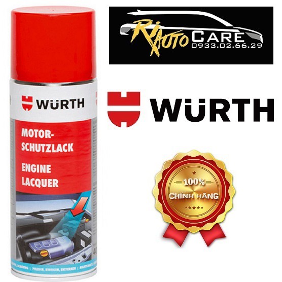 Dung Dịch Vệ Sinh - Bảo Vệ và Phủ Bóng Khoang Máy Động Cơ Wurth Engine Lacquer 400ml 0892790