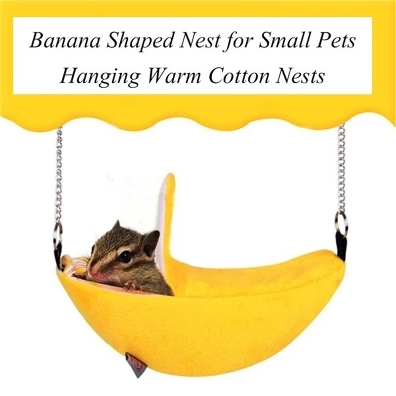 Võng treo ấm áp hình trái chuối cho chuột Hamster